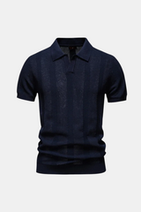 Textured Stripe Knit Polo
