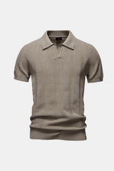 Textured Stripe Knit Polo