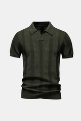 Textured Stripe Knit Polo